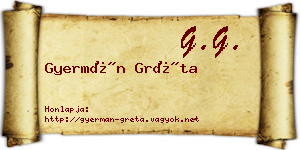 Gyermán Gréta névjegykártya
